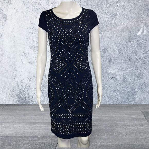 Carmen Marc Valvo Blue Studded Dress - Picture 1 of 9